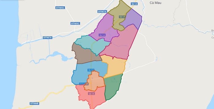 Bản đồ huyện Cái Nước tỉnh Cà Mau