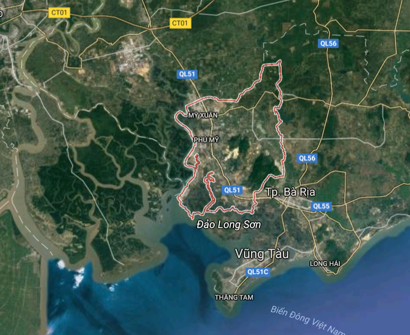 Bản đồ thị xã Phú Mỹ