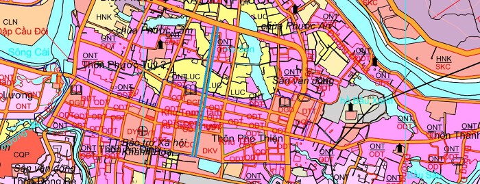 Đường sẽ mở theo quy hoạch ở xã Diên Phước theo bản đồ quy hoạch sử dụng đất đến năm 2030 của huyện Diên Khánh, tỉnh Khánh Hòa. (Đường kẻ màu xanh)