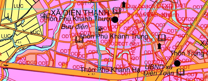 Đường sẽ mở theo quy hoạch ở xã Diên Thạnh theo bản đồ quy hoạch sử dụng đất đến năm 2030 của huyện Diên Khánh, tỉnh Khánh Hòa. (Đường kẻ màu xanh). 