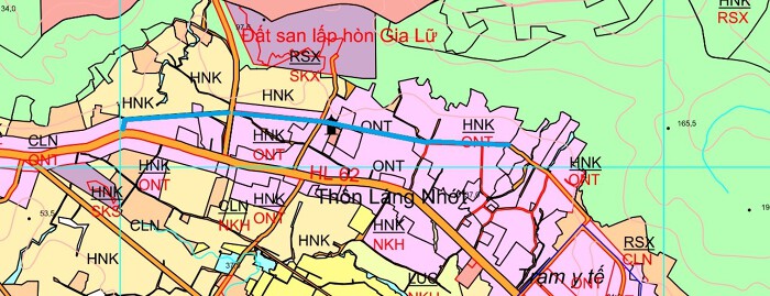 Đường sẽ mở theo quy hoạch ở xã Diên Tân theo bản đồ quy hoạch sử dụng đất đến năm 2030 của huyện Diên Khánh, tỉnh Khánh Hòa. (Đường kẻ màu xanh). 
