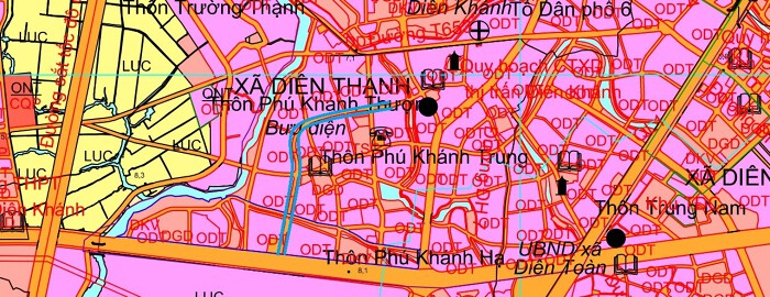 Đường sẽ mở theo quy hoạch ở xã Diên Thạnh theo bản đồ quy hoạch sử dụng đất đến năm 2030 của huyện Diên Khánh, tỉnh Khánh Hòa. (Đường kẻ màu xanh).