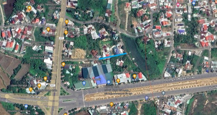 Sơ đồ tuyến đường sẽ mở theo quy hoạch ở xã Diên Thạnh. (Ảnh chụp từ Google Map).