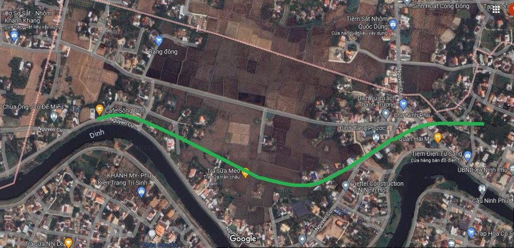 Bản đồ quy hoạch xã Ninh Phú, Ninh Hòa, Khánh Hòa 2024| Kế hoạch sử dụng đất 15 Sơ đồ tuyến đường sẽ mở theo quy hoạch ở xã Ninh Phú. (Ảnh chụp màn hình Google)