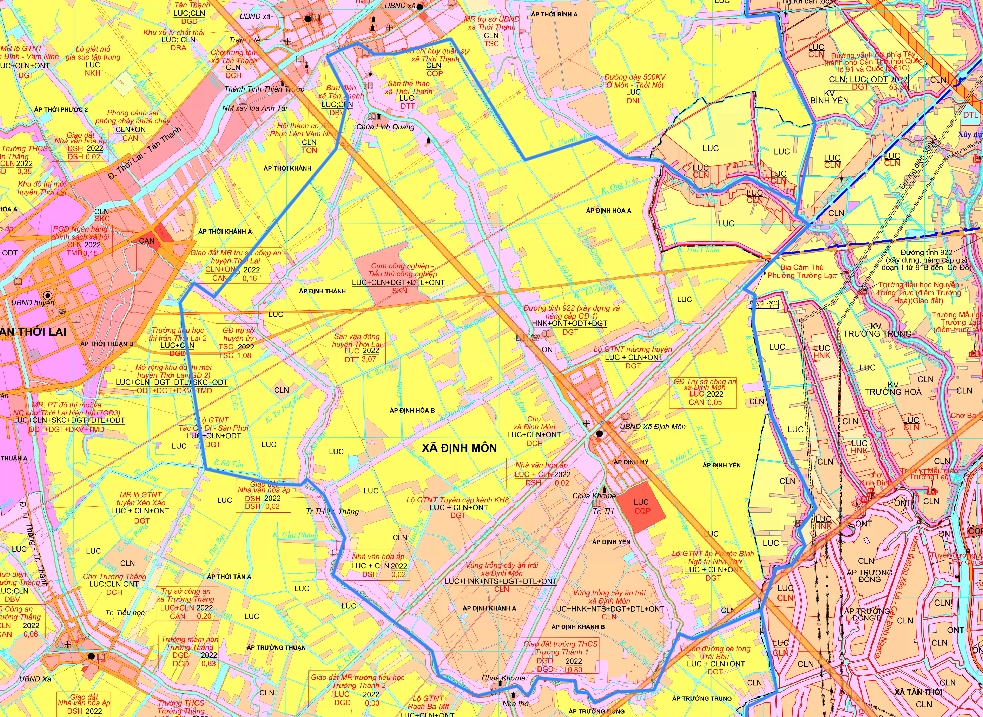 Bản đồ Xã Định Môn, huyện Thới Lai, Cần Thơ