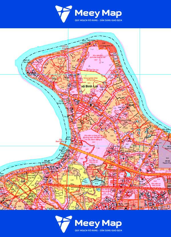 Ban do quy hoach giao thong xa Binh Loi the hien tren ban do quy hoach su dung dat den nam 2030 huyen Vinh Cuu