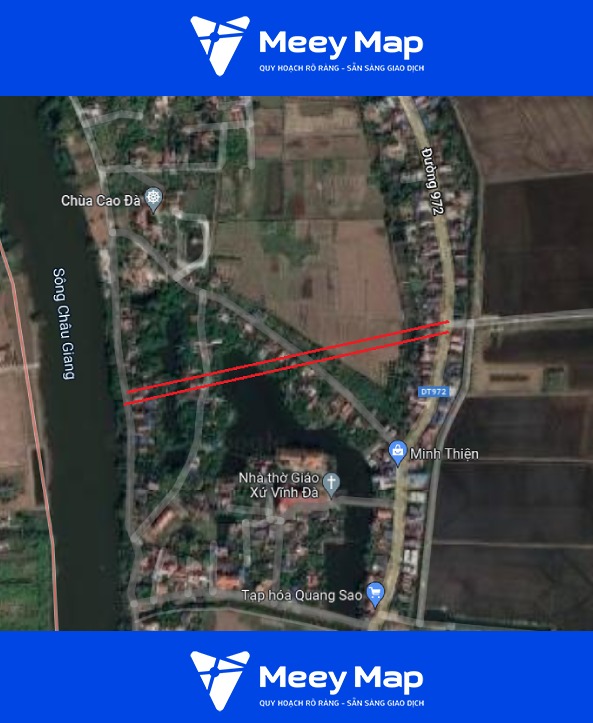 Bản đồ quy hoạch xã Nhân Mỹ, huyện Lý Nhân, tỉnh Hà Nam 7 Duong noi DT 972 toi bo song Chau Giang tren ban do Google ve tinh
