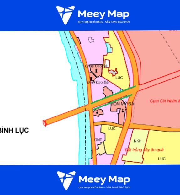 Bản đồ quy hoạch xã Nhân Mỹ, huyện Lý Nhân, tỉnh Hà Nam 12 Duong noi DT 972 toi doan UBND xa Nhan My tren ban do quy hoach