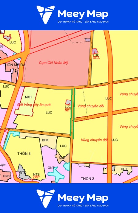 Bản đồ quy hoạch xã Nhân Mỹ, huyện Lý Nhân, tỉnh Hà Nam 10 Duong noi DT 972 toi doan cach do khoang 875 m tren ban do quy hoach