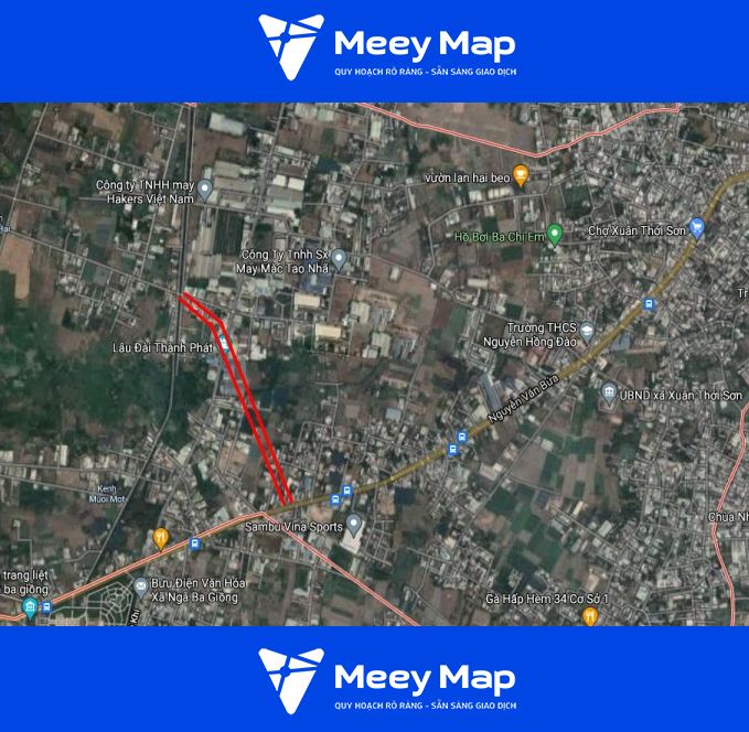 Bản đồ quy hoạch xã Xuân Thới Sơn, huyện Hóc Môn, TP HCM 6 Duong noi duong Duong Cong Khi voi Nguyen Van Bua duong se mo theo quy hoach the hien tren ban do Google ve tinh