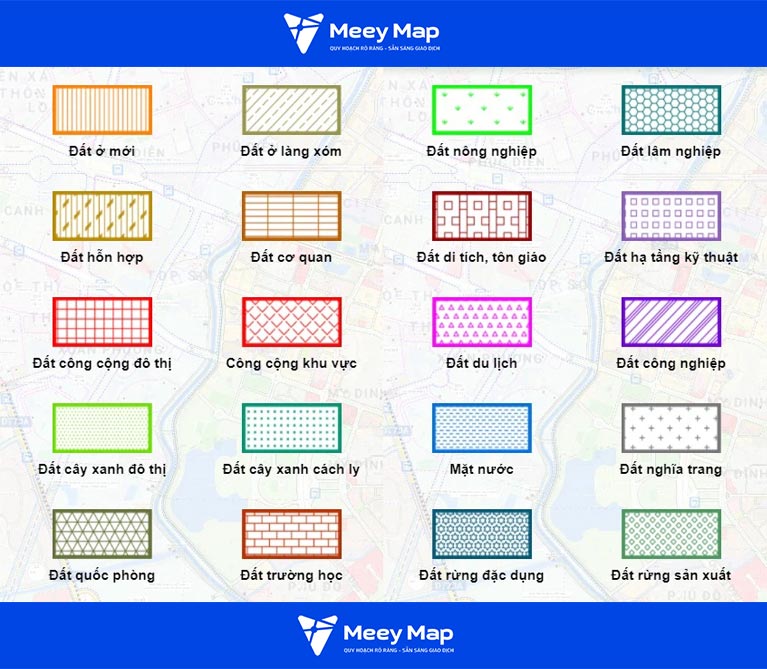 Ký hiệu các loại đất trên bản đồ quy hoạch