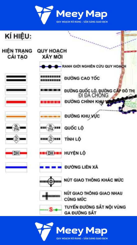 Bản đồ thị xã Sơn Tây, Hà Nội|Quy hoạch Sử dụng Đất mới nhất 4 Ký hiệu giao thông trên bản đồ quy hoạch