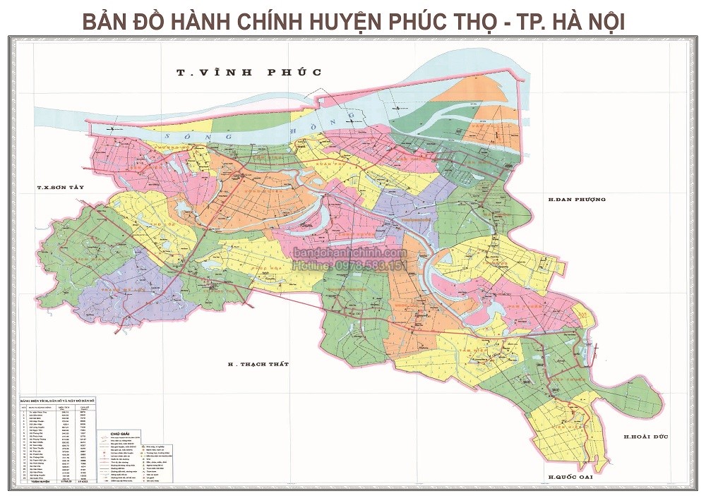 Bản đồ hành chính huyện Phúc Thọ