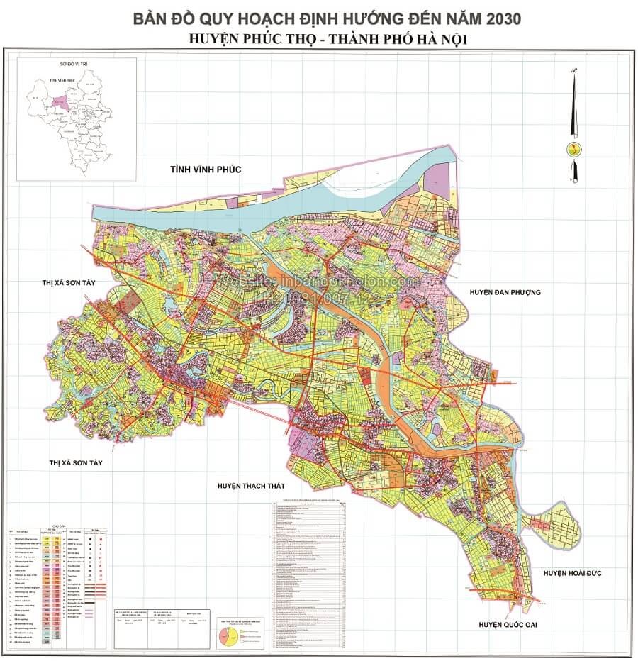 Bản đồ quy hoạch huyện Phúc Thọ, Hà Nội