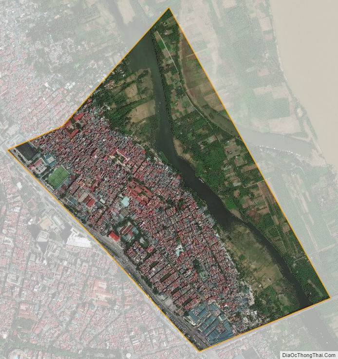 Phường Phúc xá quận Ba Đình nhìn từ vệ tinh