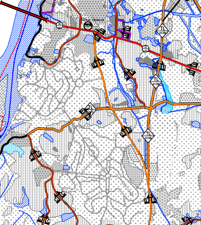 Bản đồ quy hoạch giao thông xã Phú Sơn theo bản đồ quy hoạch chung xây dựng huyện Ba Vì đến năm 2030
