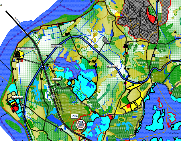 Bản đồ quy hoạch sử dụng đất xã Cẩm Lĩnh theo bản đồ quy hoạch chung xây dựng huyện Ba Vì đến năm 2030