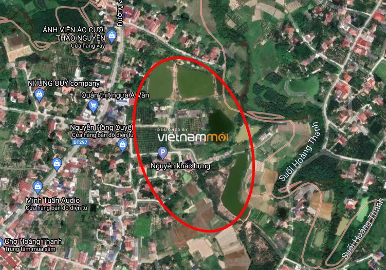 Bản đồ quy hoạch xã Hoàng Thanh, Hiệp Hòa, Bắc Giang 2024 5 Khu đất thuộc diện có quy hoạch và mảnh đất lân cận có quy hoạch đất quốc phòng nhìn từ Google vệ tinh.