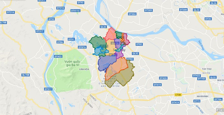 Bản đồ thị xã Sơn Tây Hà Nội