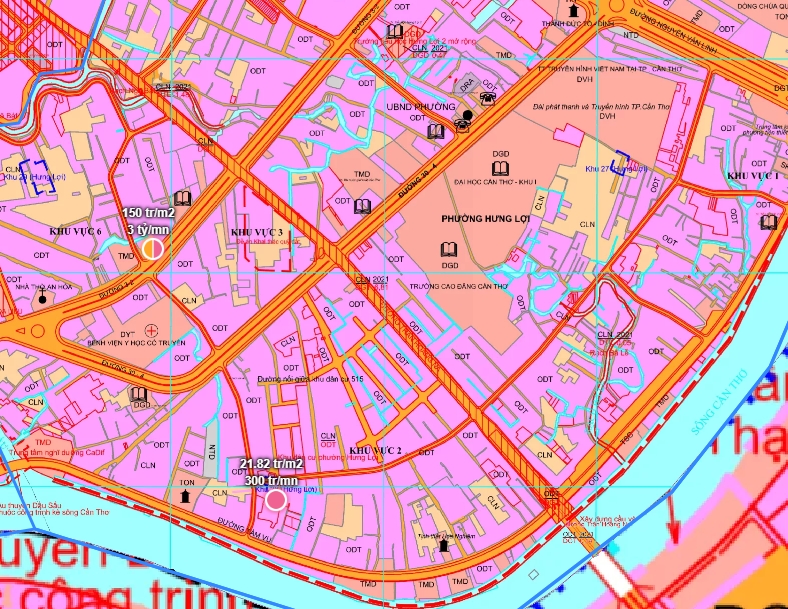 Bản đồ quy hoạch phường Hưng Lợi, quận Ninh Kiều, TP Cần Thơ