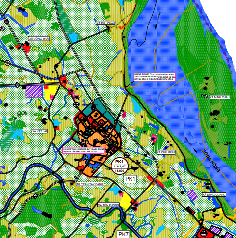 Bản đồ quy hoạch Thị trấn Tây Đằng