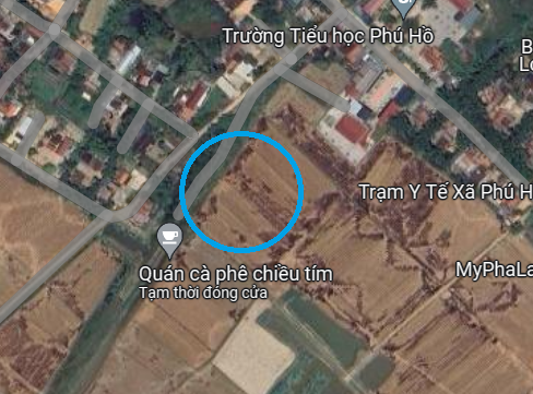 Bản đồ quy hoạch xã Phú Hồ, Phú Vang, Thừa Thiên Huế 2024| Kế hoạch sử dụng đất 6 Khu đất được khoanh viền xanh là đất có quy hoạch thể hiện trên bản đồ Google vệ tinh.