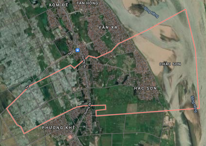 Xã Châu Sơn trên bản đồ Google vệ tinh.