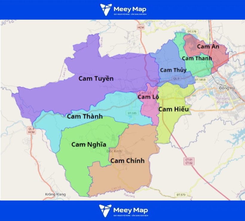 Bản đồ quy hoạch Huyện Cam Lộ, Tỉnh Quảng Trị|Kế hoạch sử dụng đất 3 Bản đồ hành chính huyện Cam Lộ, Quảng Trị