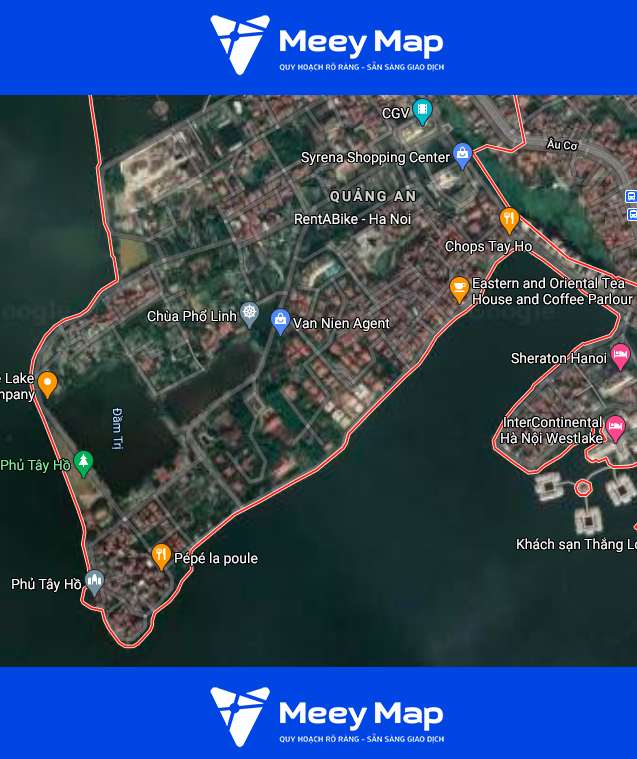 Bản đồ quy hoạch phường Quảng An, Tây Hồ, Hà Nội 43 Hinh anh thuc dia tren Google ve tinh