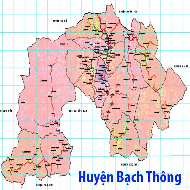 Bản đồ huyện Bạch Thông