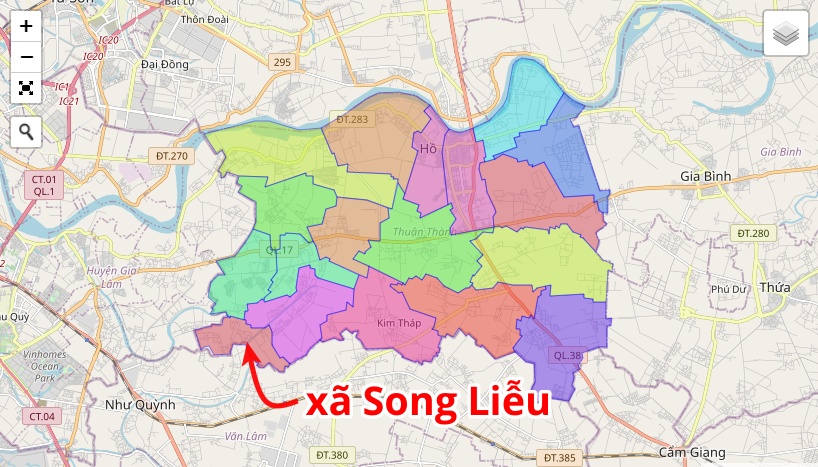 Bản đồ quy hoạch sử dụng đất Song Liễu - Thuận Thành - Bắc Ninh mới nhất (đã phê duyệt) 12 Vi tri Thuan Thanh xa Song Lieu