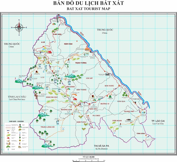 Bản đồ du lịch huyện Bát Xát, Lào Cai