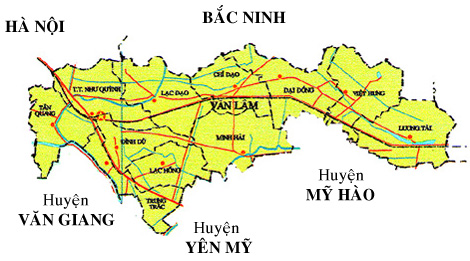 Bản đồ hành chính huyện Văn Lâm, Hưng Yên