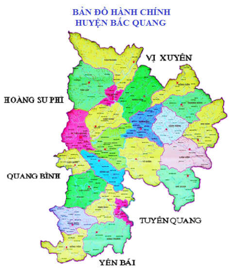 Bản đồ hành chính huyện Bắc Quang, Hà Giang