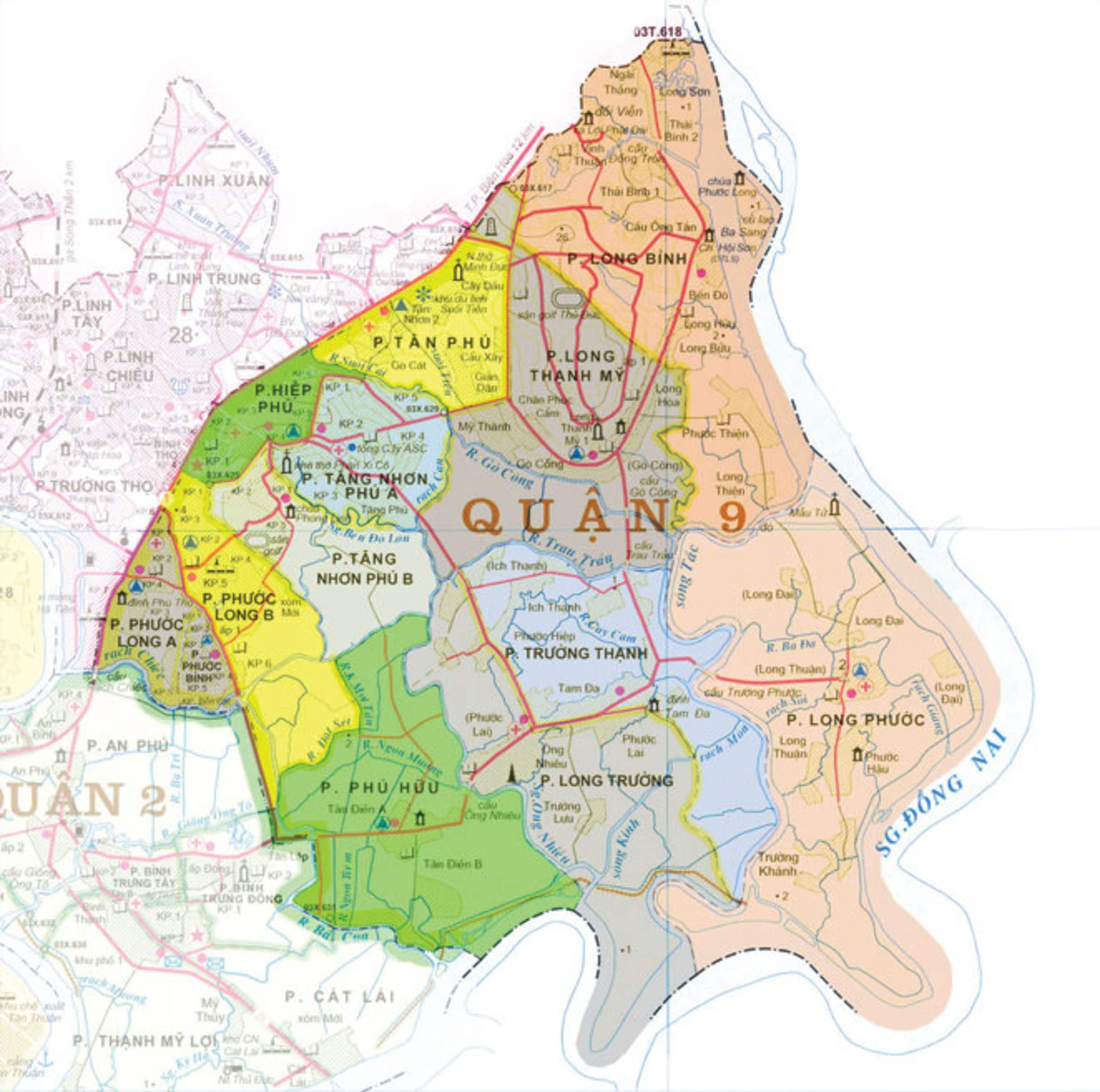 Bản đồ hành chính Quận 9, Thành Phố Hồ Chí Minh