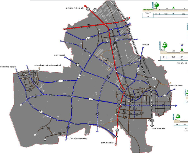 Bản đồ quy hoạch giao thông huyện Kim Động