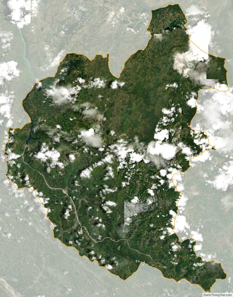 Huyện Bắc Hà, Lào Cai nhìn từ bản đồ vệ tinh