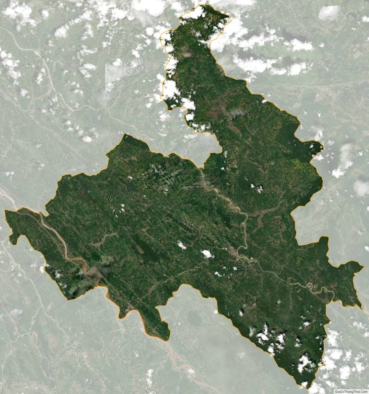 Huyện Bảo Yên Lào Cai nhìn từ vệ tinh