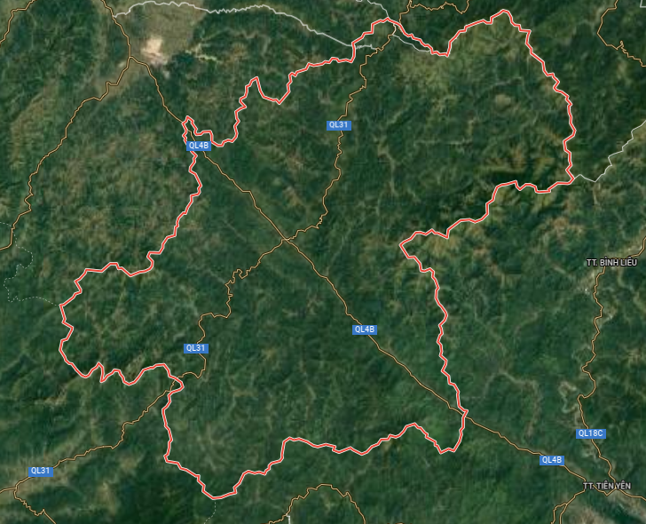 Bản đồ vệ tinh huyện Đình Lập 