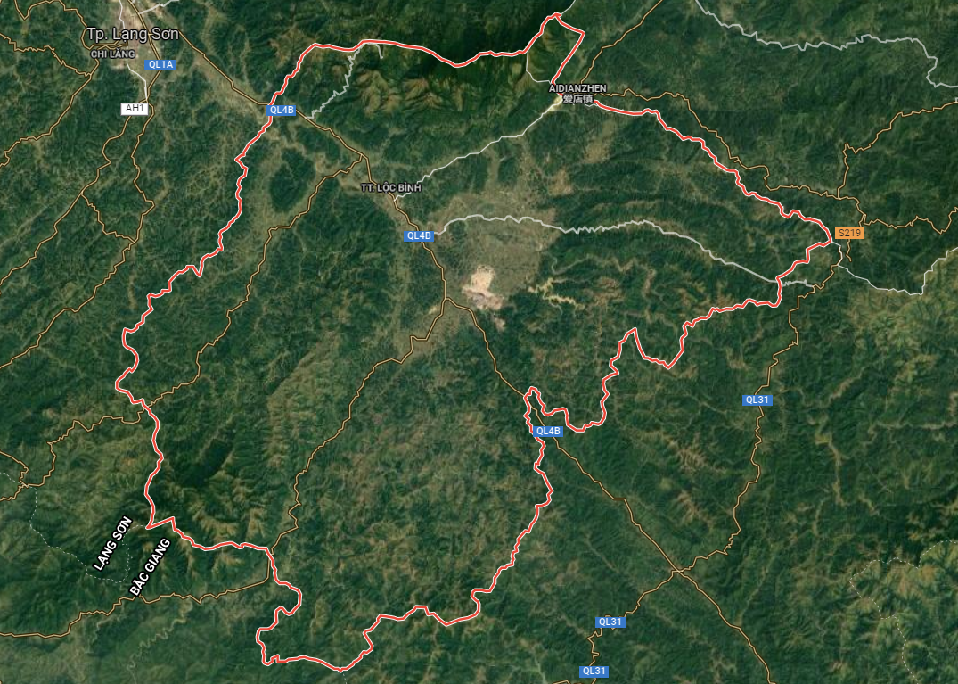 Bản đồ vệ tinh huyện Lộc Bình