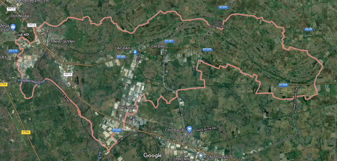 Bản đồ vệ tinh huyện Văn Lâm, Hưng Yên