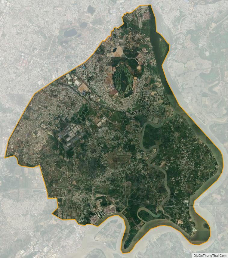 Quận 9 Thành phố Hồ Chí Minh nhìn từ vệ tinh