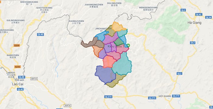 Bản đồ huyện Xín Mần, Hà Giang