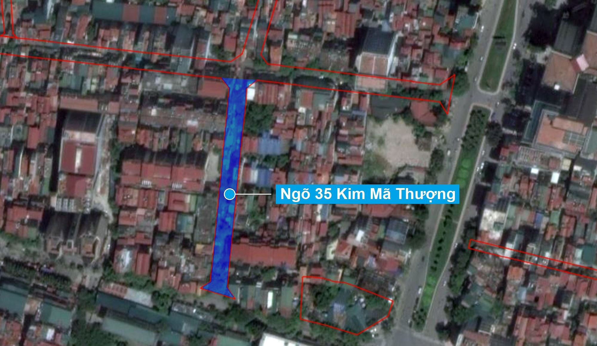 Sơ đồ khu đất sắp thu hồi mở đường ở phường Cống Vị nhìn trên ảnh vệ tinh. (Nguồn ảnh: Bản đồ sử dụng đất TP Hà Nội năm 2020)