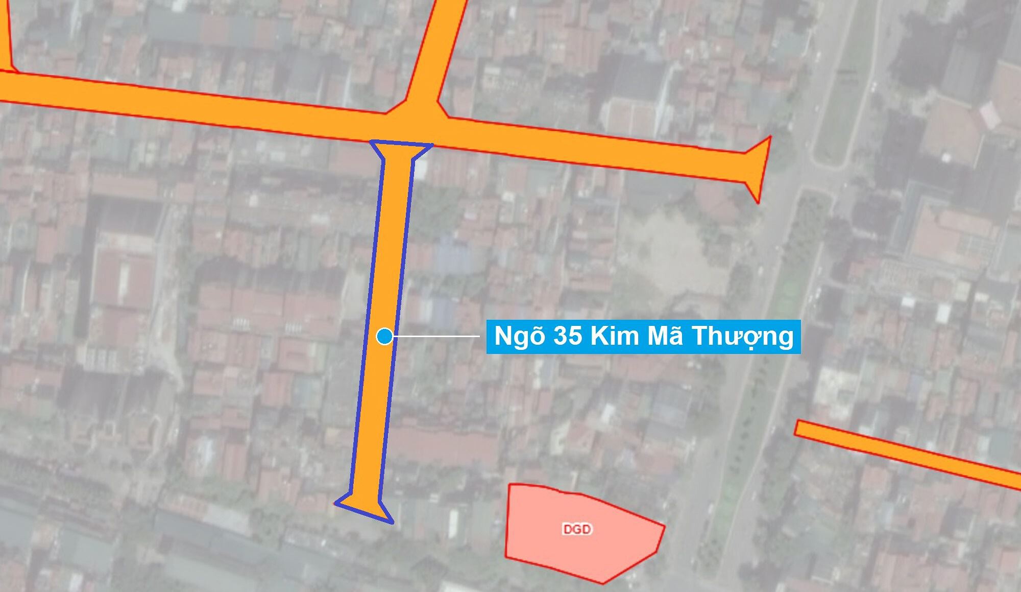 Sơ đồ khu đất sắp thu hồi mở đường ở phường Cống Vị. (Nguồn ảnh: Bản đồ sử dụng đất TP Hà Nội năm 2020)
