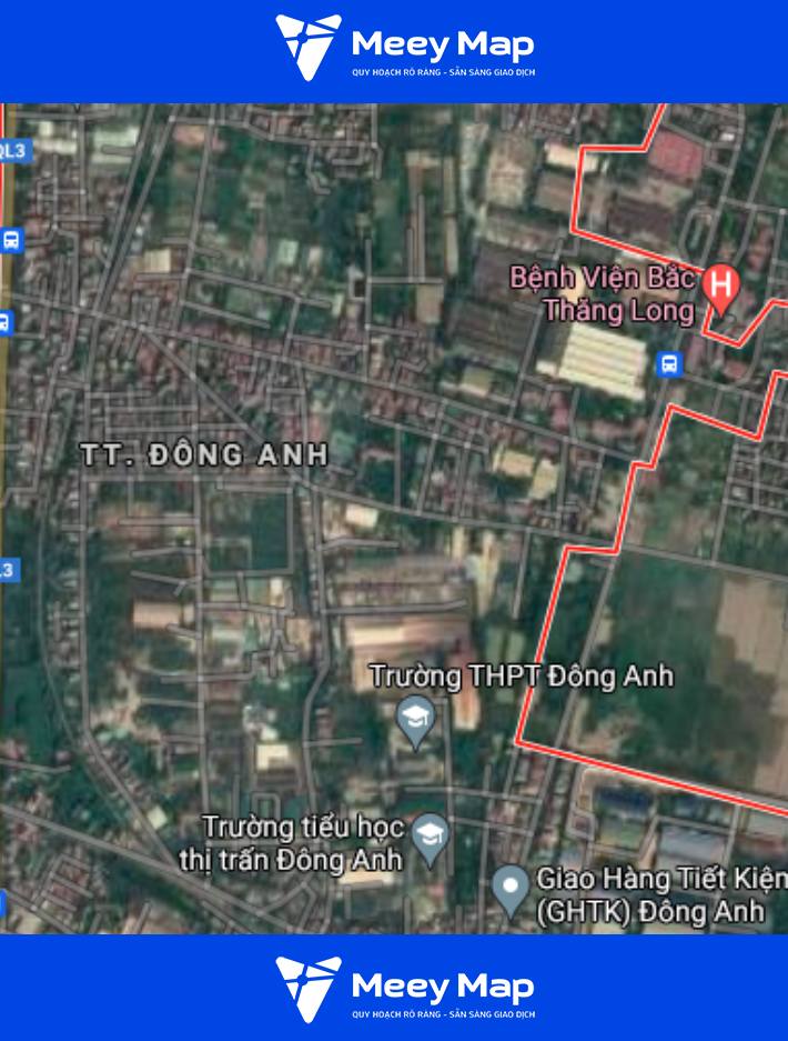 Bản đồ quy hoạch Thị trấn Đông Anh, Đông Anh, Hà Nội| Kế hoạch sử dụng đất 9 Anh thuc dia tren Google ve tinh 3