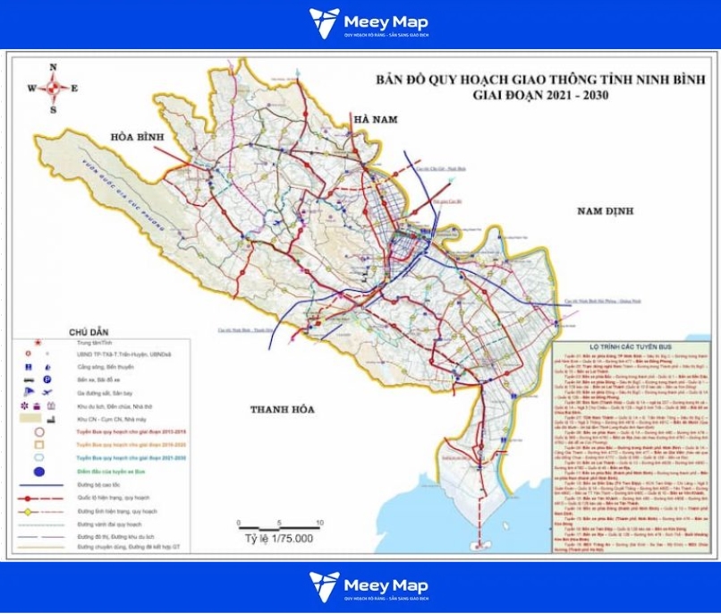 Bản đồ quy hoạch Tỉnh Ninh Bình|Quy hoạch Sử dụng Đất mới nhất 16 Bản đồ quy hoạch giao thông tỉnh Ninh Bình năm 2030