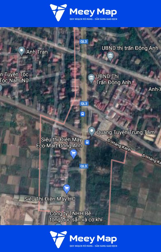 Bản đồ quy hoạch Thị trấn Đông Anh, Đông Anh, Hà Nội| Kế hoạch sử dụng đất 11 Hinh anh thuc dia tren Google ve tinh