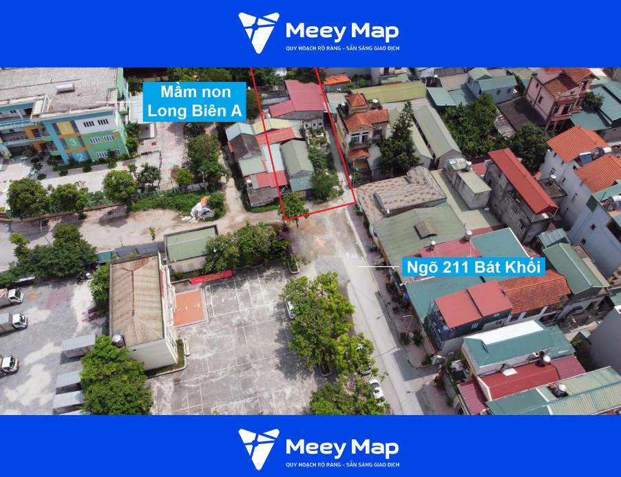 Khu đất có điểm đầu ở cuối ngõ 211 Bát Khối hiện tại, đoạn trường Mầm non Long Biên A