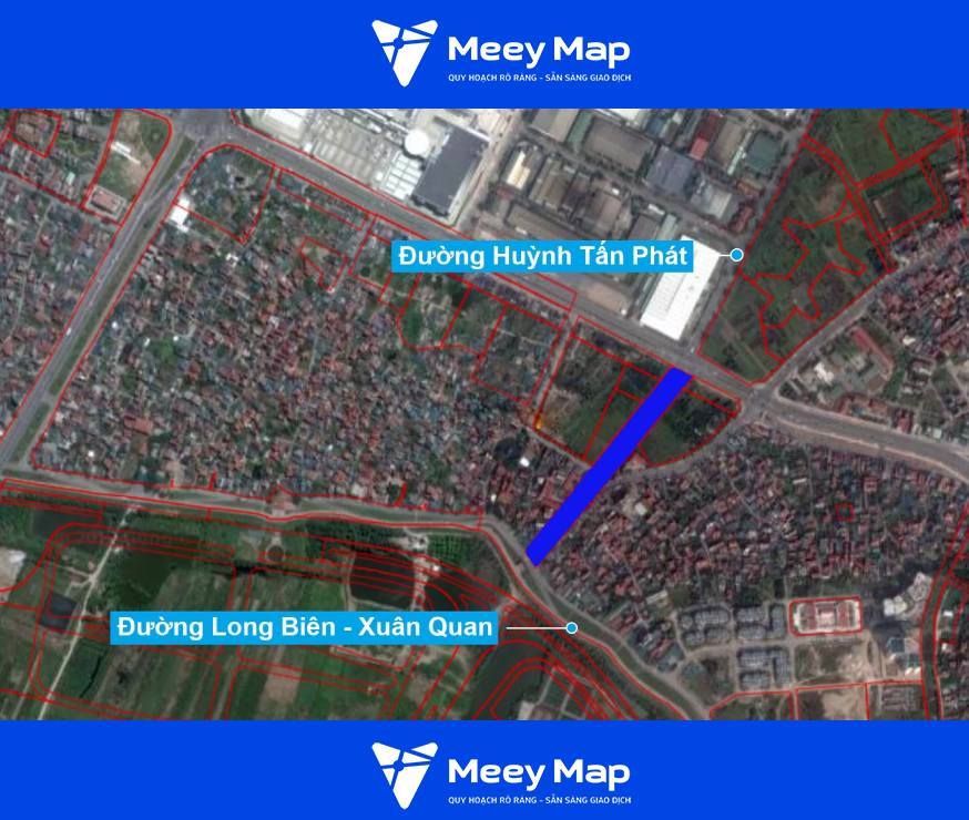 Khu đất sắp thu hồi mở đường nhìn trên ảnh vệ tinh. (Nguồn ảnh: Bản đồ sử dụng đất TP Hà Nội năm 2020)